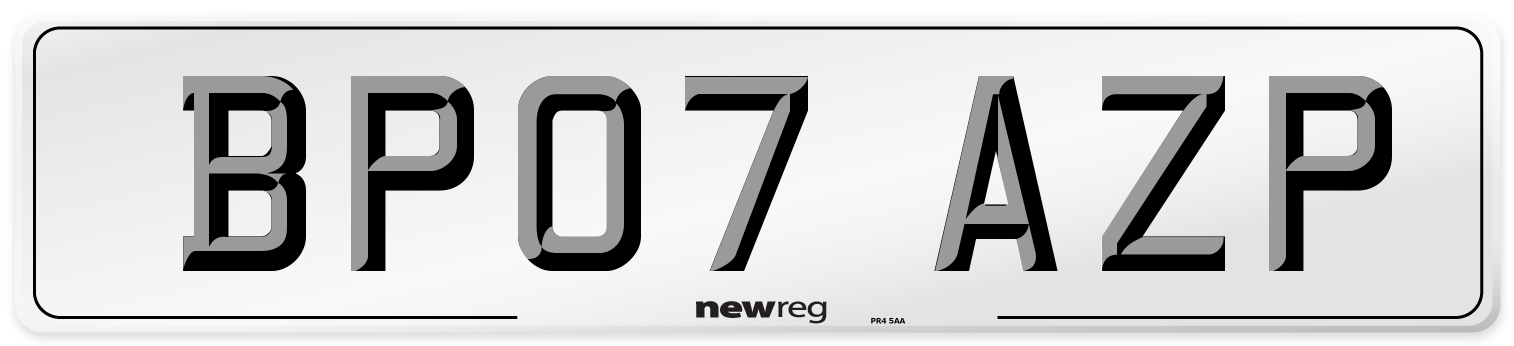 BP07 AZP Number Plate from New Reg